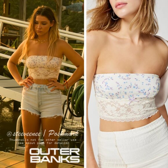 Out From Under Angel Eyes Lace Bandeau in Soft Blue Ditzy ASO Sarah Cameron - Picture 2 of 10